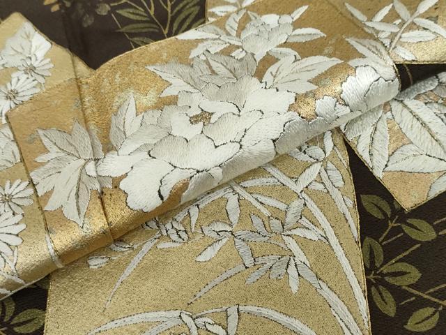 平和屋着物●豪華色留袖 刺繍 色紙重ね草花文 金彩 正絹 逸品 DABG2261ud