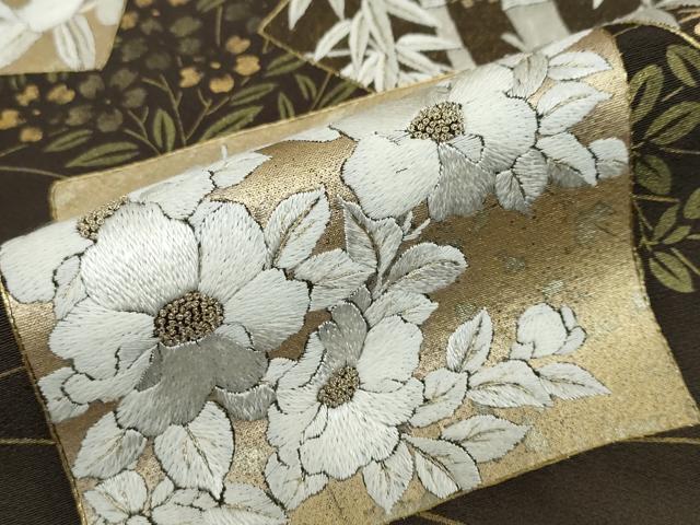 平和屋着物●豪華色留袖 刺繍 色紙重ね草花文 金彩 正絹 逸品 DABG2261ud
