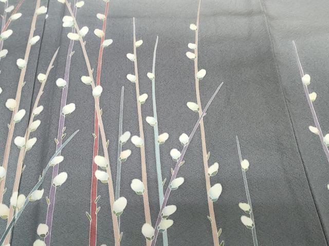 平和屋着物●十日町 加賀草木友禅の第一人者 田村哲彦 訪問着 枝花文 暈し染め 正絹 逸品 DABG2270ud