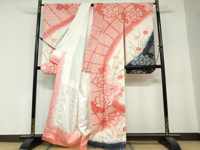 平和屋着物●豪華振袖 総絞り 草花文 正絹 逸品 DABG2273ud