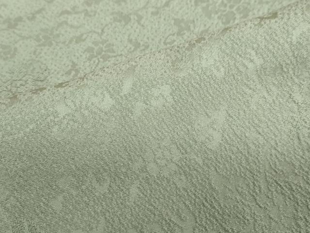 平和屋着物●上質な色無地 花唐草地紋 山葵色 正絹 逸品 未使用 DABG2274ud