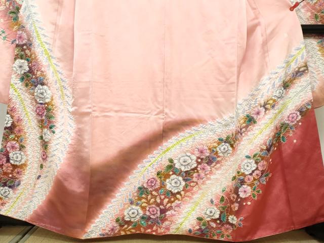 平和屋着物●豪華振袖 絞り 辻が花 暈し染め 銀通し地 正絹 逸品 DABG2275ud