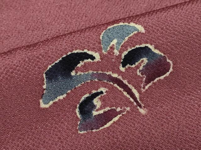 平和屋着物●東京友禅 久呂田明功 訪問着 舞花文 鬼しぼ縮緬 正絹 逸品 DABG2278ud