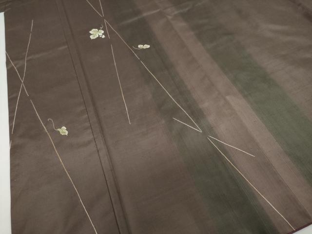 平和屋着物●訪問着 作家物 紬地 総刺繍 舞葉文 ますいわ屋扱い 正絹 逸品 DABG2286ud