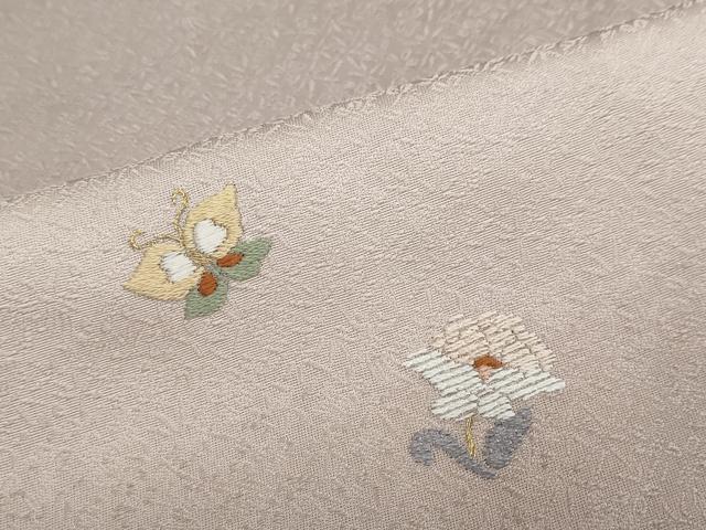 平和屋着物●訪問着 総刺繍 花蝶文 暈し染め 金糸 正絹 逸品 未使用 DABG2287ud