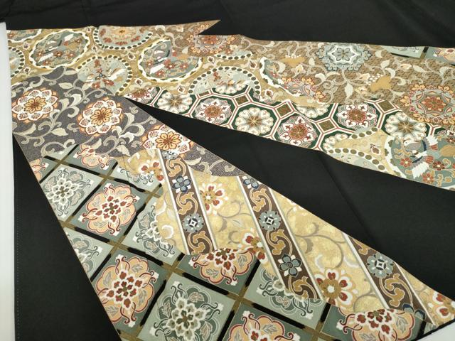 平和屋着物●豪華黒留袖 駒刺繍 花鳥文 金彩 正絹 逸品 DABG2301ud