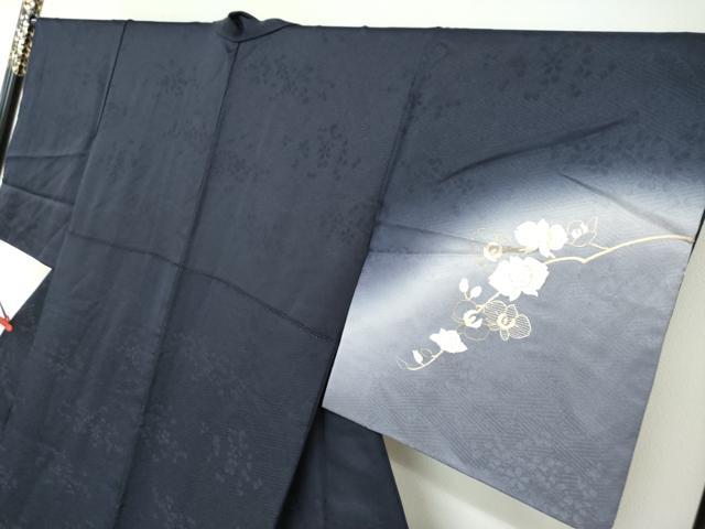 平和屋着物●訪問着 総刺繍 枝花文 暈し染め 金糸 正絹 逸品 DABG2304ud