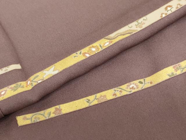 平和屋着物●訪問着 駒刺繍 横段草花文 金彩 正絹 逸品 DABG2305ud