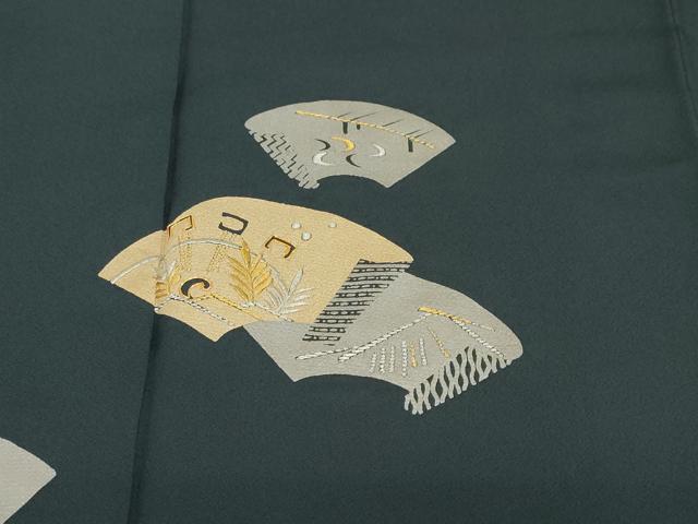 平和屋着物●訪問着 駒刺繍 地紙重ね文 金銀彩 正絹 逸品 DABG2330ud