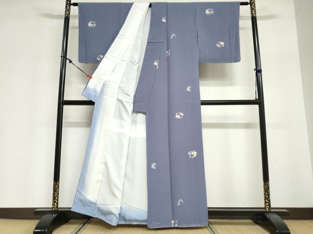 平和屋着物●上質な小紋 友禅 草花丸文 正絹 逸品 未使用 DABG2346ud