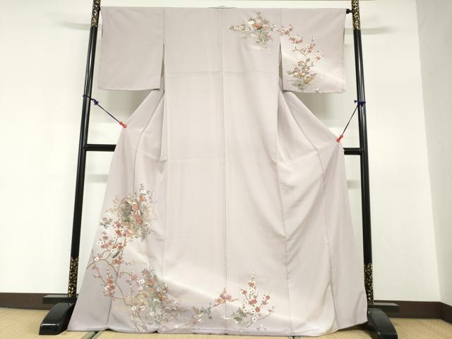 平和屋着物●訪問着 短冊吉祥草花文 暈し染め 金銀彩 ロング丈 正絹 逸品 DABG2357ud