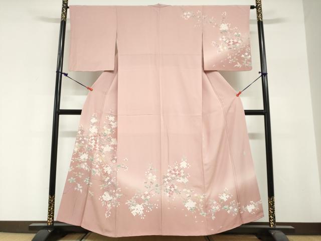 平和屋着物●訪問着 友禅 作家物 枝花文 暈し染め 正絹 逸品 DABG2360ud