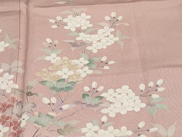 平和屋着物●訪問着 友禅 作家物 枝花文 暈し染め 正絹 逸品 DABG2360ud