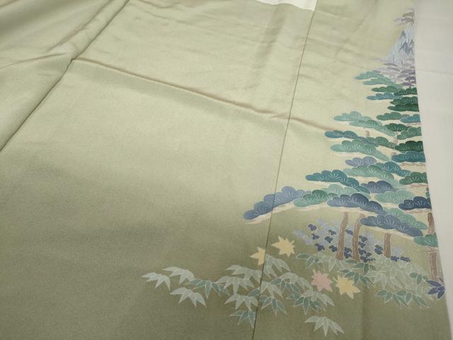 平和屋着物●豪華色留袖 友禅 作家物 風景浜松文 暈し染め 正絹 逸品 未使用 DABG2370ud
