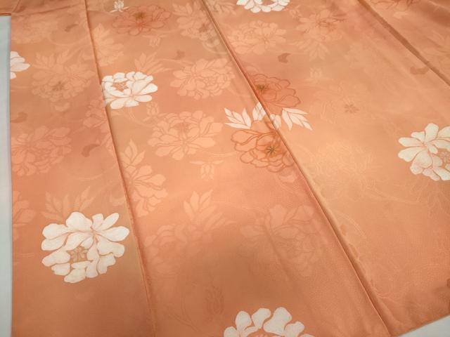 平和屋着物●上質な小紋 地紋起こし 草花文 正絹 逸品 DABG2371ud