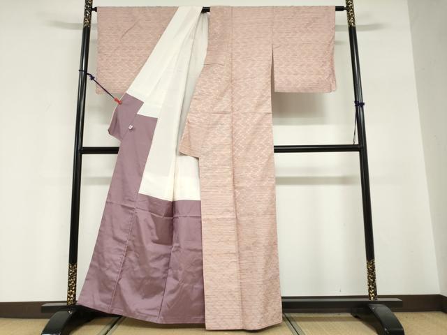 平和屋着物●菅原工房 菅原結作 漢方染紬 変わり格子文 証紙付き 正絹 逸品 DABG2380ud