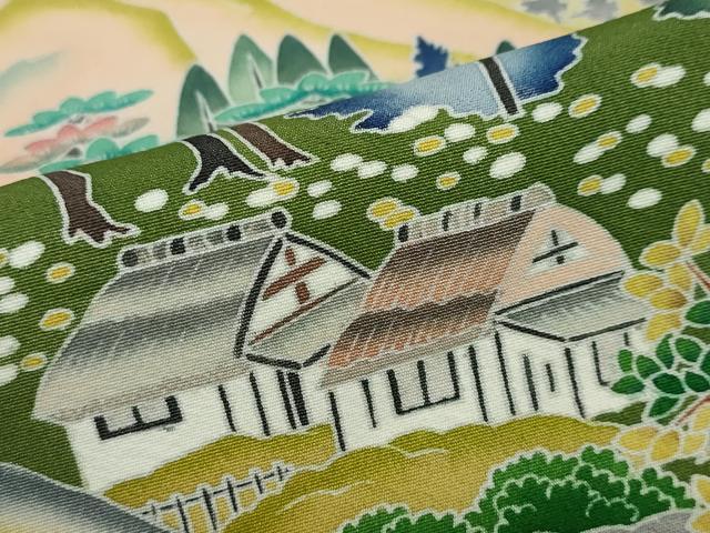 平和屋着物●京加賀友禅 松本健一 黒留袖 遠山流水風景草文 暈し染め 正絹 逸品 DABG2401ud