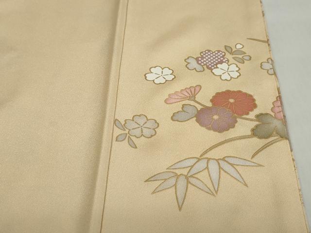 平和屋着物●訪問着 駒刺繍 枝花文 金彩 正絹 逸品 DABG2403ud