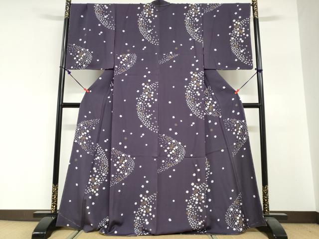 平和屋着物●上質な小紋 舞桜文 金彩 鈴乃屋扱い 正絹 逸品 未使用 DABG2404ud