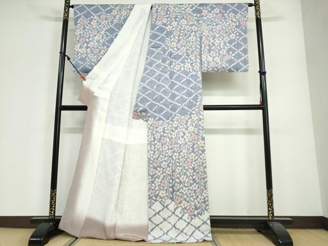 平和屋着物●訪問着 総絞り 枝垂れ花文 正絹 逸品 DABG2406ud