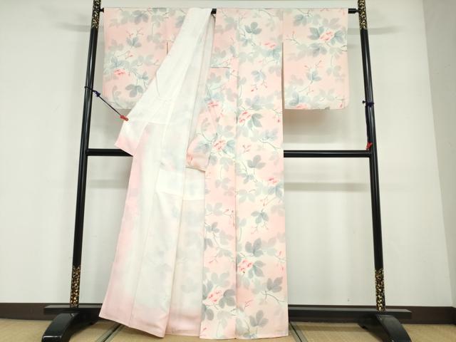 平和屋着物●上質な小紋 手描き 地紋起こし 草花文 正絹 逸品 DABG2424ud