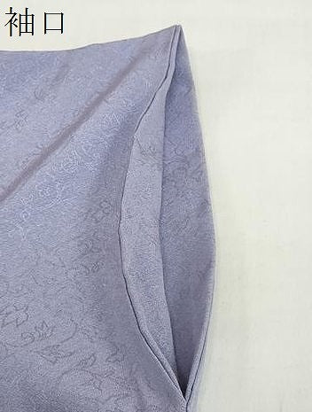 平和屋着物●上質な色無地 蔦の葉地紋 藤鼠色 正絹 逸品 DABG2441ud