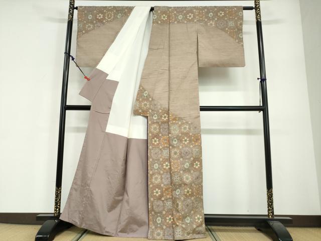 平和屋着物●中国三大刺繍 スワトウ刺繍 汕頭刺繍 総刺繍 訪問着 紬地 花鳥文 正絹 逸品 DABG2447ud