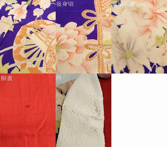 平和屋着物●アンティーク 大正ロマン 長襦袢 袷 几帳草花文 正絹 逸品 DABG2454ud