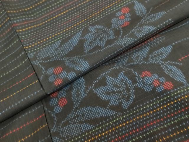 平和屋着物●本場大島紬 7マルキ 南天文 正絹 逸品 未使用 DABG2471ud