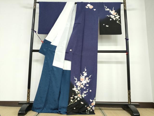 平和屋着物●訪問着 枝花文 暈し染め 金彩 正絹 逸品 DABG2496ud
