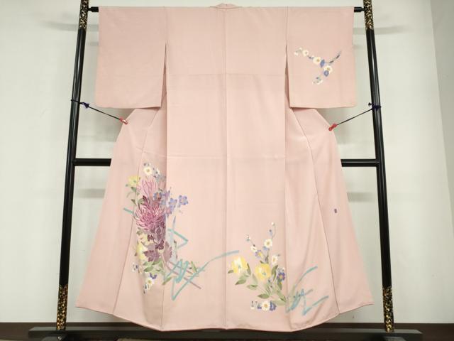 平和屋着物●本加賀友禅作家 志田弘子 訪問着 草花文 正絹 逸品 DABG2504ud