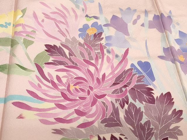 平和屋着物●本加賀友禅作家 志田弘子 訪問着 草花文 正絹 逸品 DABG2504ud
