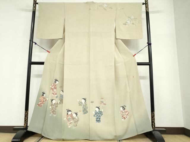 平和屋着物●十日町友禅作家 関口遼一 訪問着 童子遊び 暈し染め 正絹 逸品 DABG2507ud
