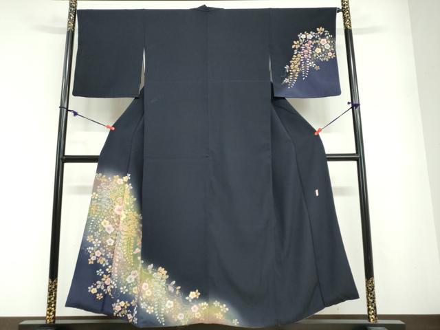 平和屋着物●越後十日町の一流染匠 桐屋・翠山工房 訪問着 辻が花 暈し染め 金彩 やまと誂製 正絹 逸品 DABG2509ud