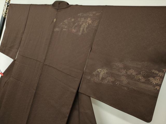 平和屋着物●訪問着 刺繍 草花文 金彩 大丸扱い 正絹 逸品 DABG2516ud