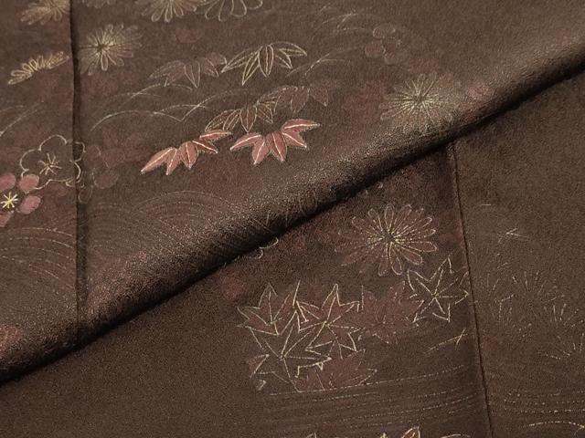 平和屋着物●訪問着 刺繍 草花文 金彩 大丸扱い 正絹 逸品 DABG2516ud