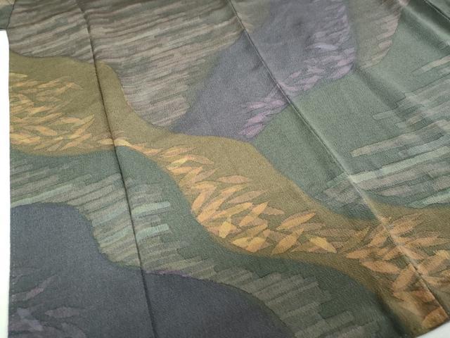 平和屋着物●訪問着 ろうけつ染め 抽象文様 鬼しぼ縮緬 正絹 逸品 DABG2520ud