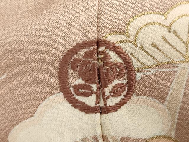 平和屋着物●訪問着 駒刺繍 花鳥文 暈し染め 金彩 正絹 逸品 DABG2521ud