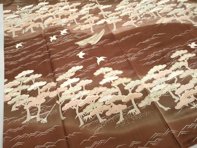 平和屋着物●訪問着 駒刺繍 花鳥文 暈し染め 金彩 正絹 逸品 DABG2521ud