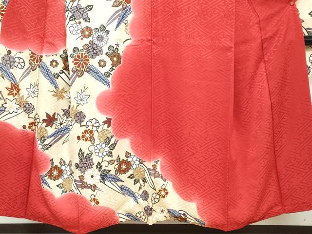 平和屋着物●豪華振袖 草花文 暈し染め 金彩 正絹 逸品 DABG2551ud