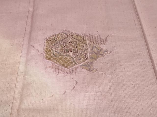 平和屋着物●中国三大刺繍 スワトウ刺繍 汕頭刺繍 総刺繍 訪問着 紬地 雲霞吉祥花文 金糸 正絹 逸品 DABG2558ud