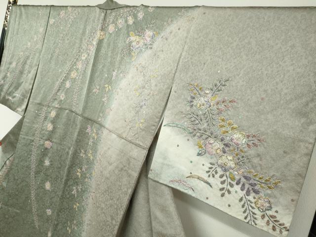 平和屋着物●訪問着 絞り 辻が花 暈し染め 金彩 正絹 逸品 DABG2563ud