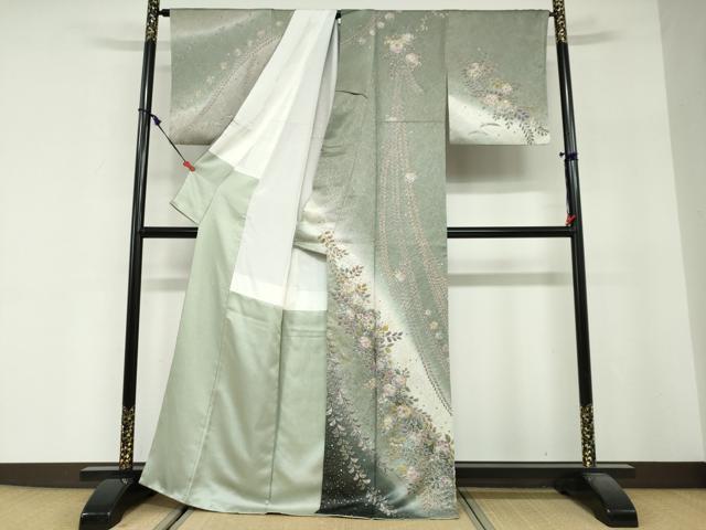 平和屋着物●訪問着 絞り 辻が花 暈し染め 金彩 正絹 逸品 DABG2563ud