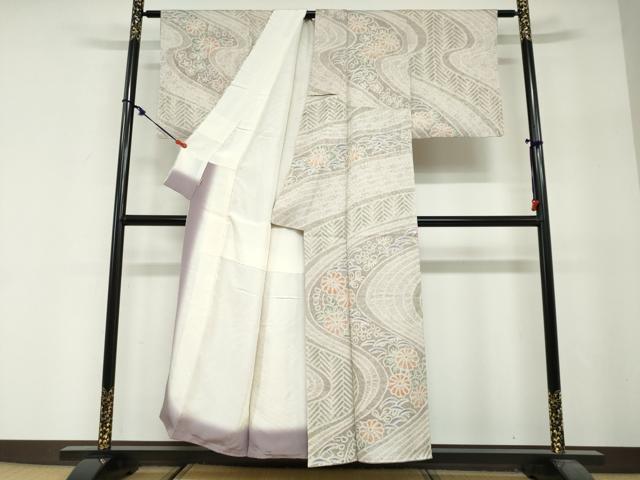 平和屋着物●訪問着 総絞り 流水草花文 ますいわ屋扱い 正絹 逸品 DABG2587ud