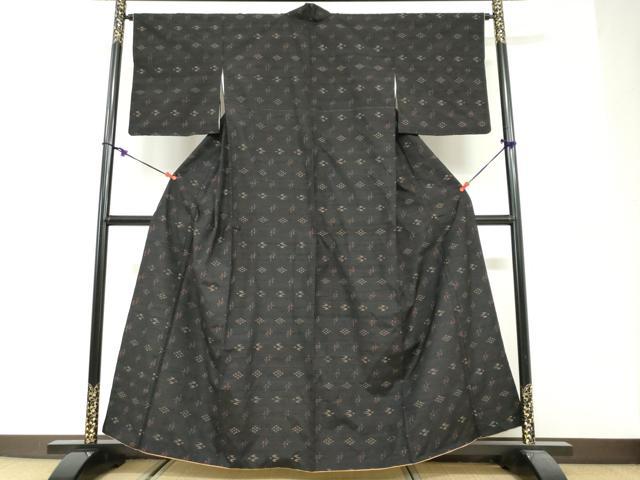 平和屋着物●上質な紬 琉球絣文様 正絹 逸品 DABG2592ud