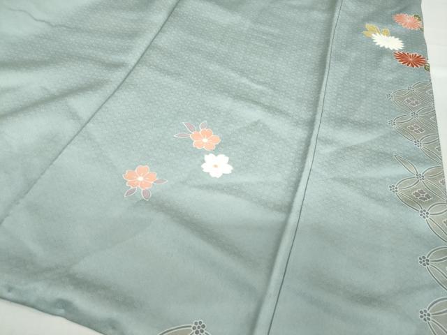 平和屋着物●訪問着 駒刺繍 吉祥草花文 暈し染め 正絹 逸品 DABG2593ud