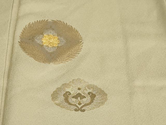 平和屋着物●訪問着 黄金繭 駒刺繍 草花丸文 金銀彩 さが美扱い 正絹 逸品 DABG2594ud