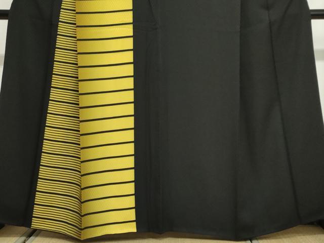 平和屋着物●着物デザイナー 井尻学 訪問着 横段文 黒地 正絹 逸品 DABG2598ud