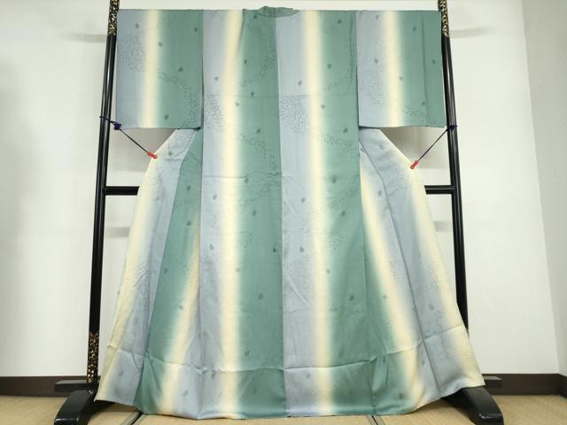 平和屋着物●上質な小紋 舞桜地紋 暈し染め やまと誂製 正絹 逸品 DABG2600ud