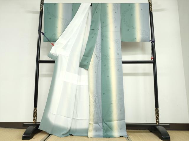 平和屋着物●上質な小紋 舞桜地紋 暈し染め やまと誂製 正絹 逸品 DABG2600ud